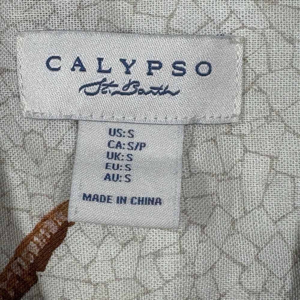 Calypso St Barth Women Sea Creatures Top Size S Linen Blend Beach Vacation Coast - Picture 5 of 9